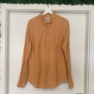JCrew casual men linen large tall orange